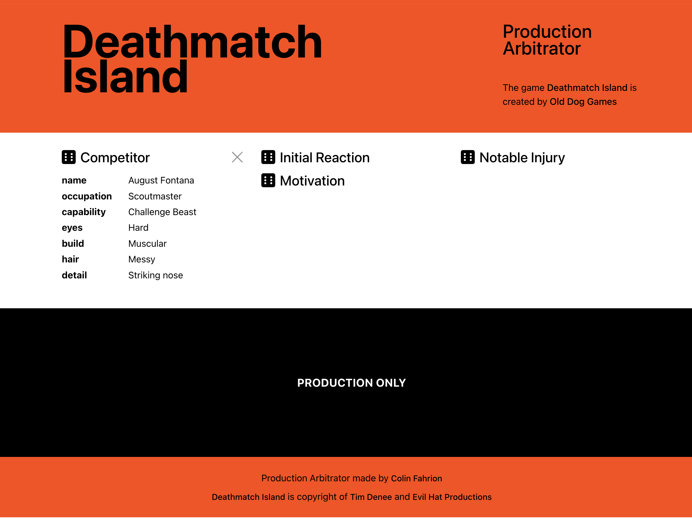 Deathmatch Island Production Arbitrator screenshot